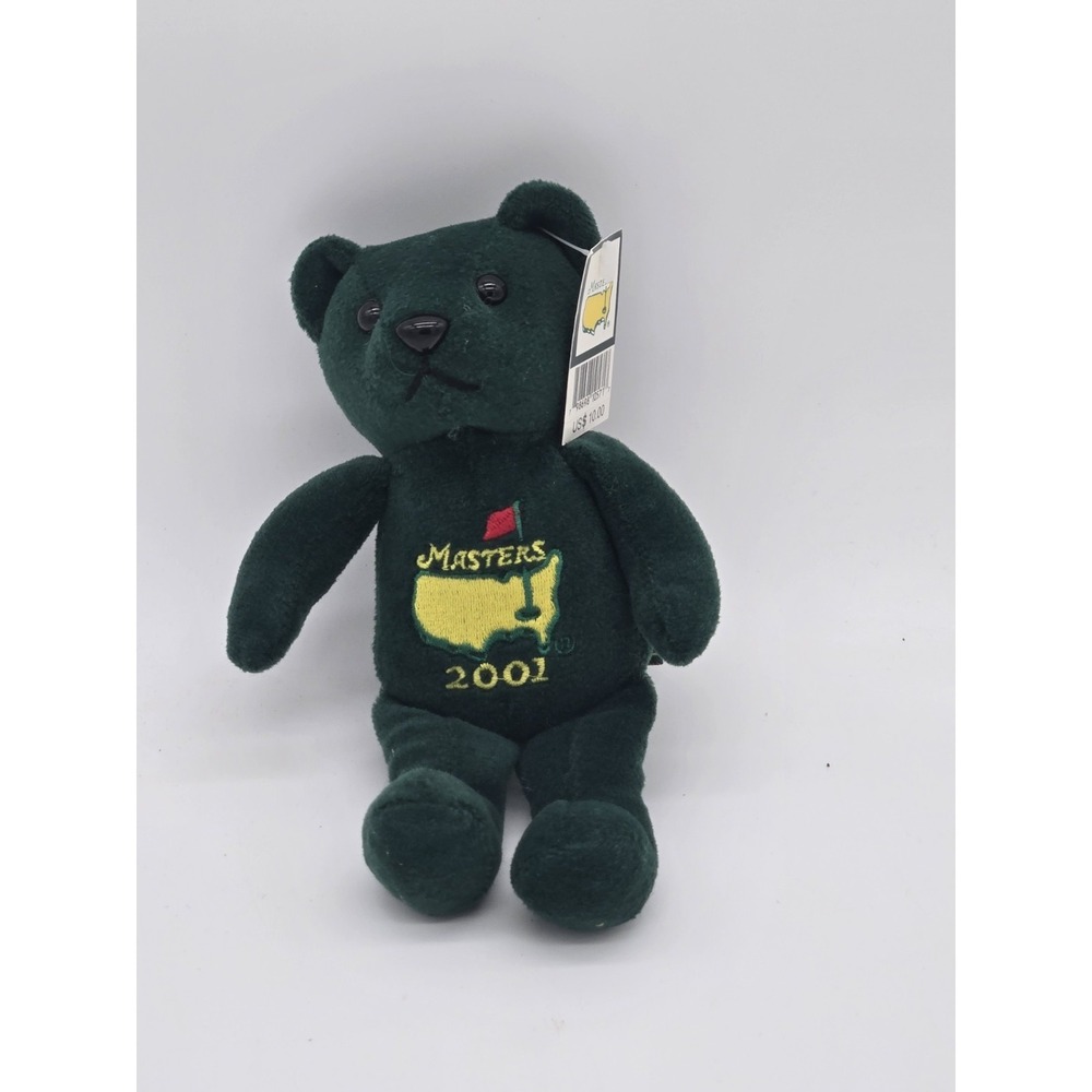Masters Augusta National 2001 Plush Teddy Bear Golf Souvenir Green Tag